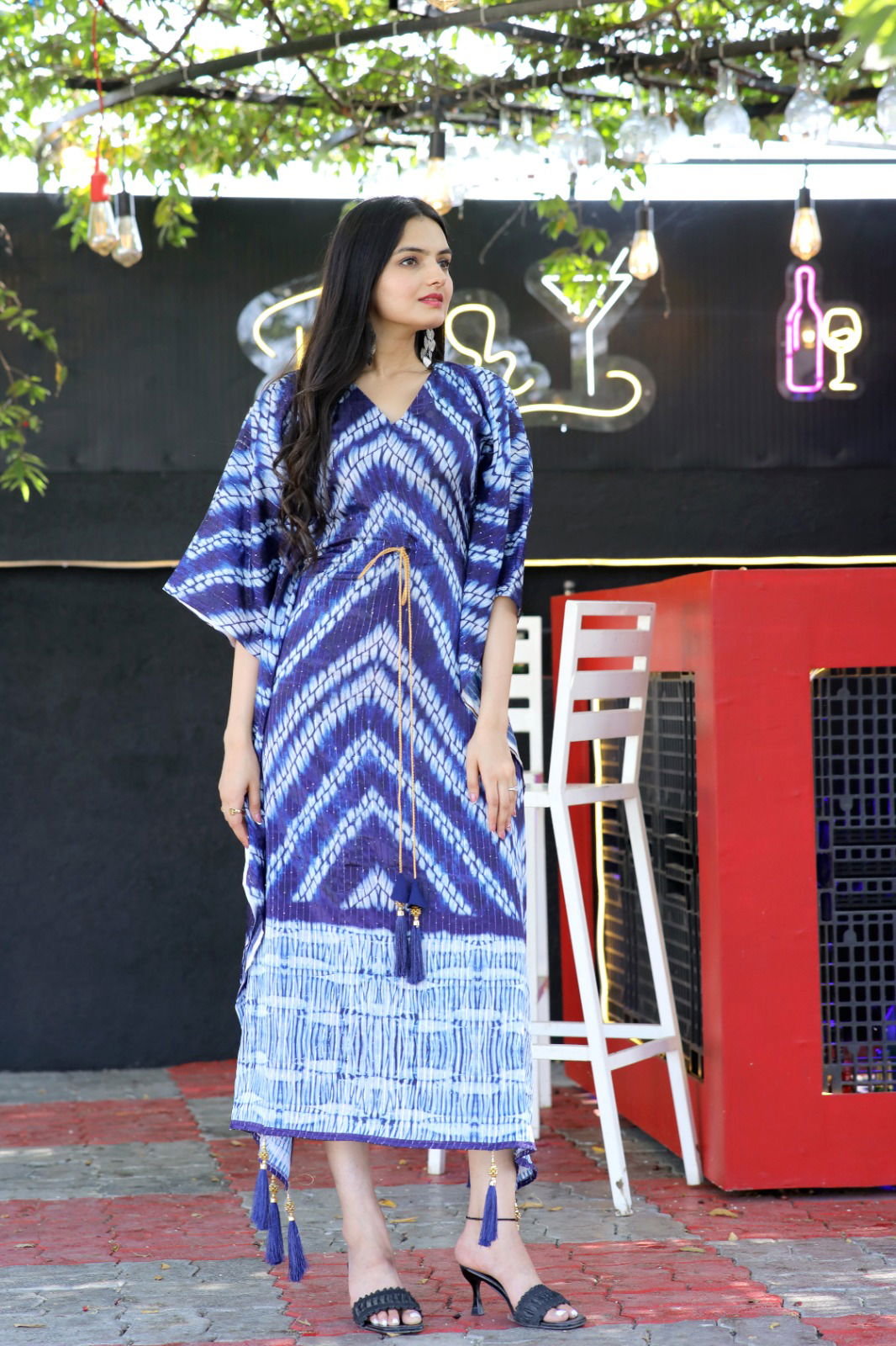 ka-1030 Designer Chinon Crochet Readymade Kaftan Catalog